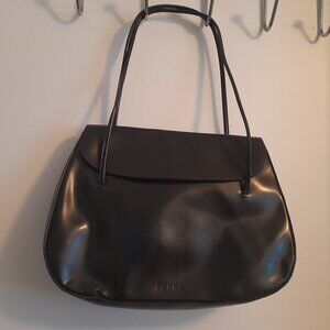 Authentic Prada Spazzolato Leather Flap Shoulder Purse.
